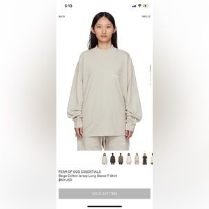 ESSENTIALS FOG Long Sleeve Mock Neck